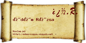 Ádám Rózsa névjegykártya